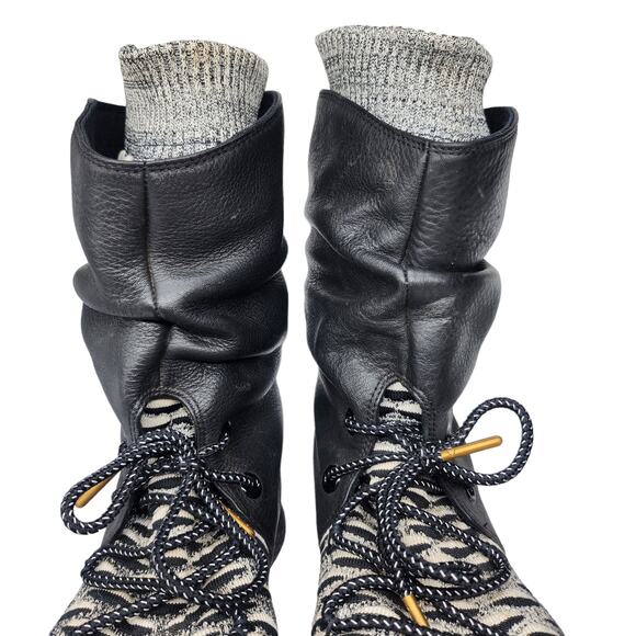 Nike Boots Womens 8 Black Roshe Two Hi Flyknit Socks Lace Up Mid Calf Sneakers - Picture 4 of 11